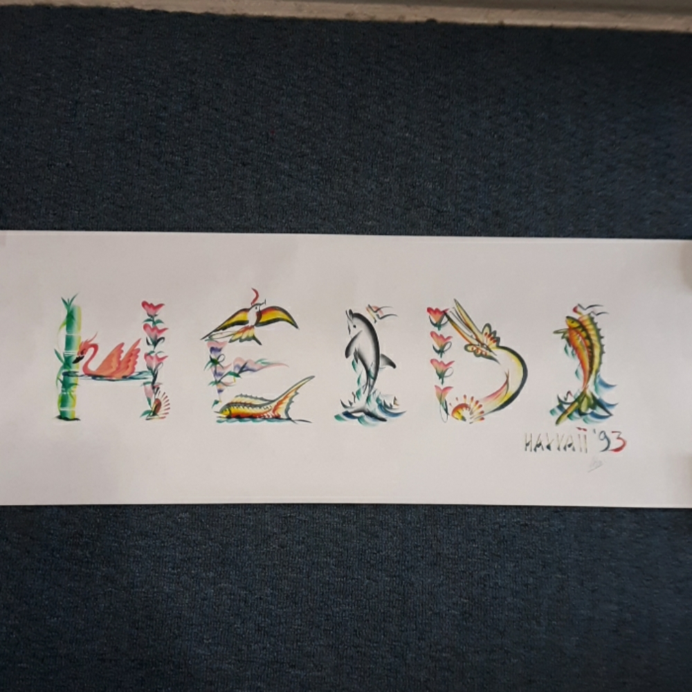 HEIDI Watercolor Handpainted from Hawaii